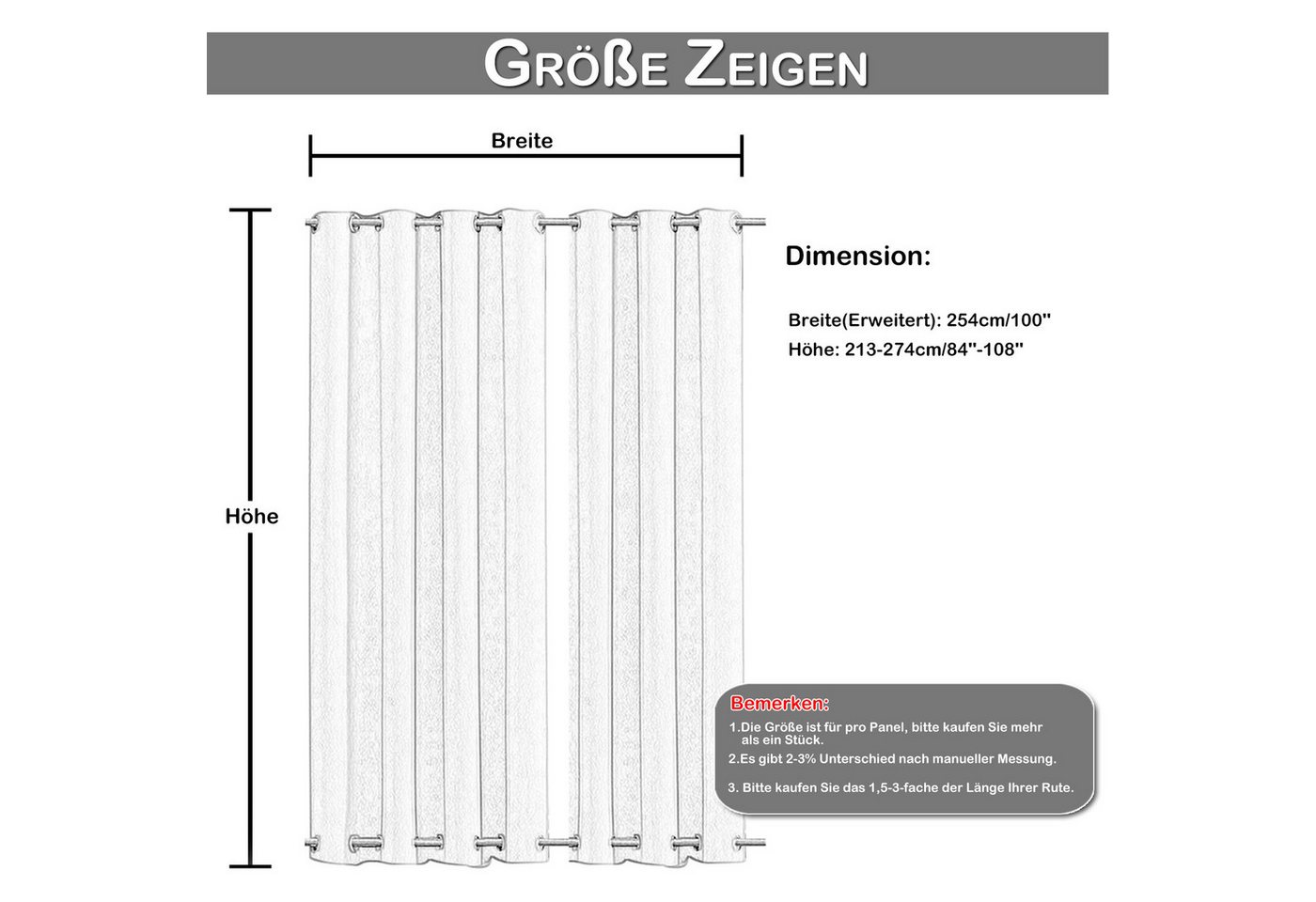 BTTO V&G Vorhang Outdoor Vorhänge,Winddicht Outdoor Gardinen mit Ösen Oben und Unten, Wasserdicht – Bild 3 von 5