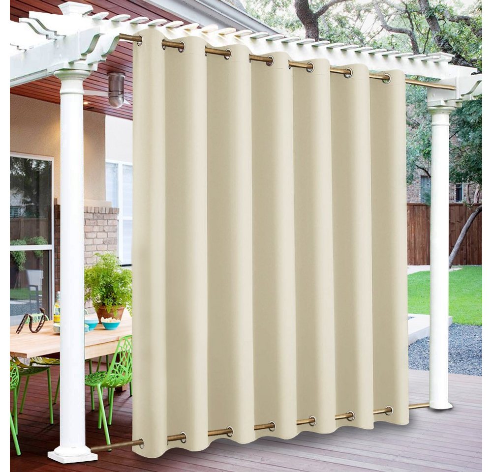 BTTO V&G Vorhang Outdoor Vorhänge,Winddicht Outdoor Gardinen mit Ösen Oben und Unten, Wasserdicht – Bild 2 von 5