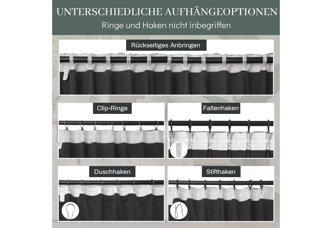 BTTO V&G Vorhang Samt Kräuselband, Vorhang Blickdicht, Golddruck Gardinen, 2er Set (2 St), 85%-95% Verdunklungsvorhänge,Thermovorhang – Bild 5 von 5