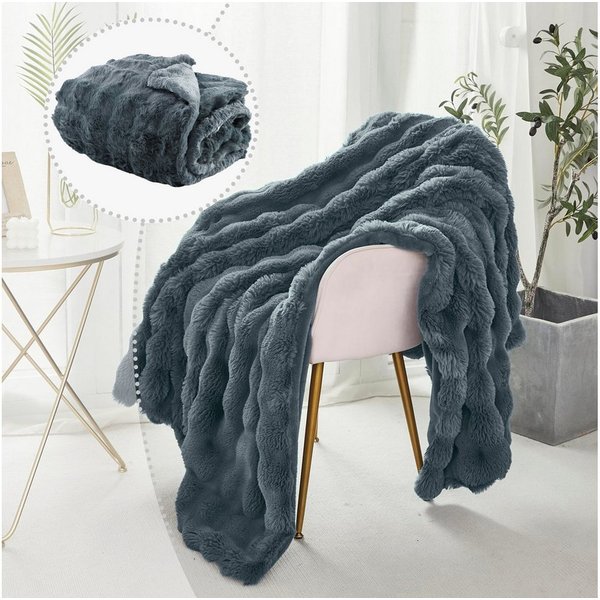 Wohndecke Sofadecke Welle Kuscheldecke Sofadecken Couchdecken, BTTO, Künstlich Kaninchenfell Felldecke Babydecke Kinderdecke