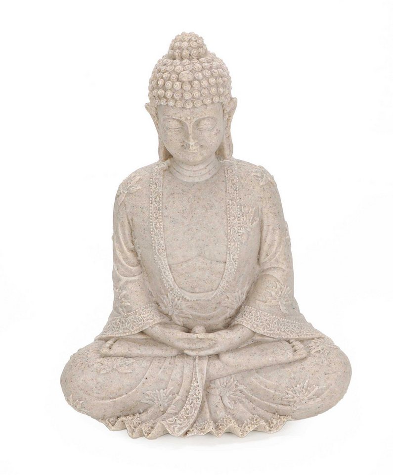 Bubble-Store Buddhafigur Buddha Figur sitzend in Stein-Optik (Buddha Figur 23 cm, 1 St., Buddha im Lotussitz), Buddha Dekofigur – Bild 3 von 5