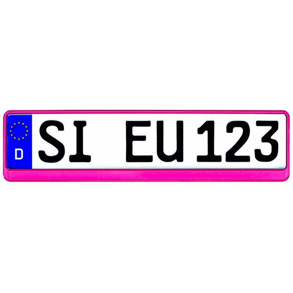 Bubble-Store Kennzeichenhalter Auto Kennzeichenhalterung, (Rahmenfarbe pink), KFZ Nummernschildhalter
