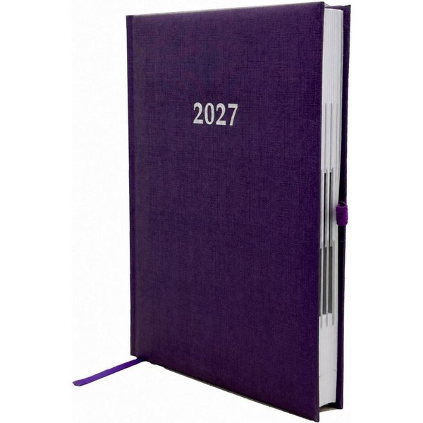 ADINA Buchkalender 2027 ADINA Buchkalender Chefplaner A5 violett-metallic 1 Tag 1 Seite