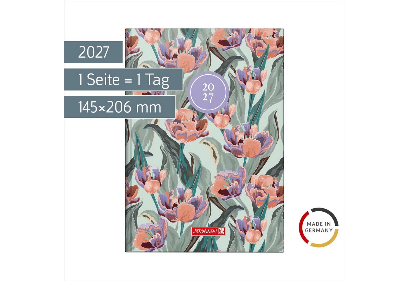 BRUNNEN Buchkalender BRUNNEN Buchkalender 795 2027 "Botanical" A5, Papier: 1 Seite = 1 Tag – Bild 2 von 3