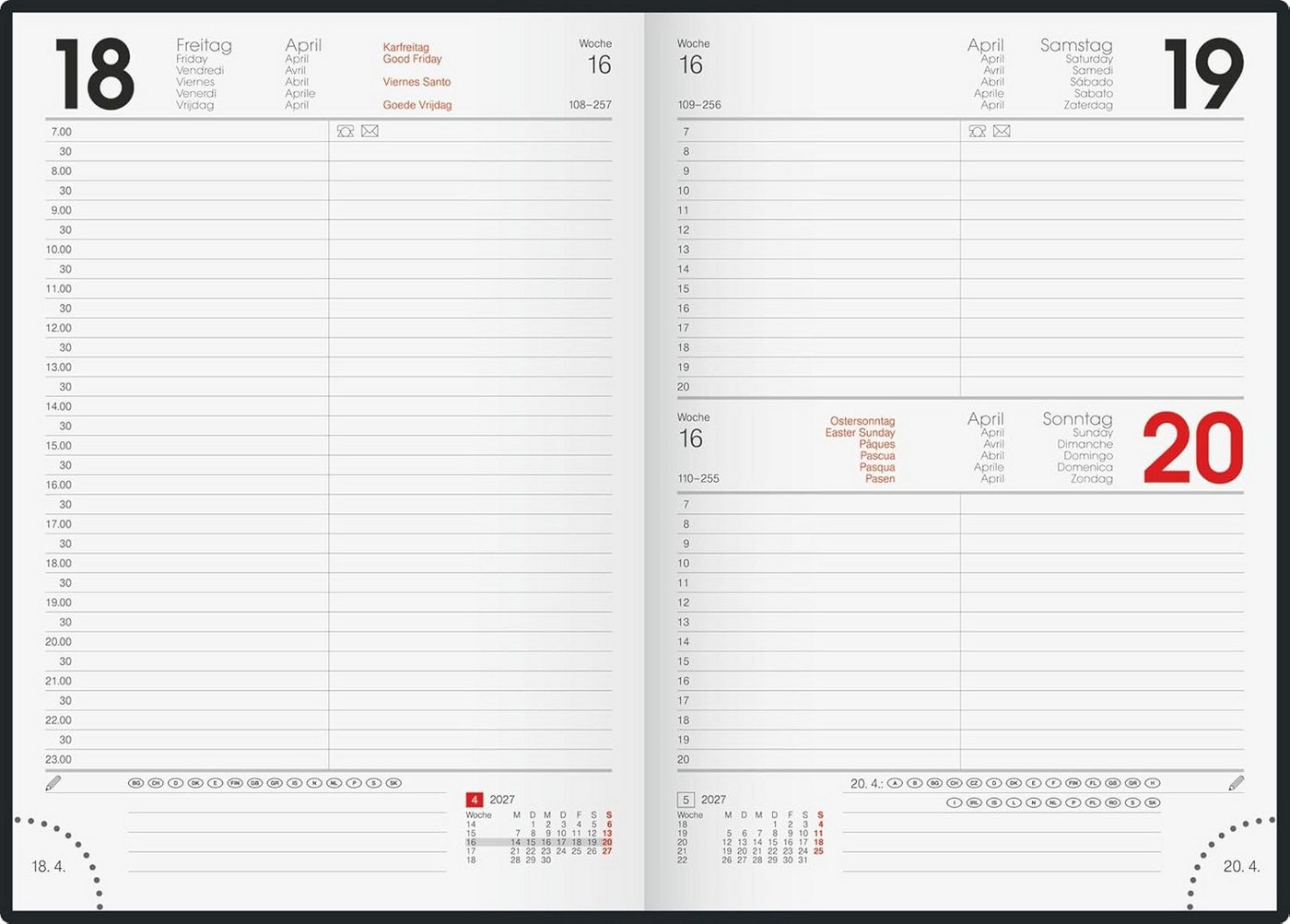 BRUNNEN Buchkalender BRUNNEN Buchkalender 795 2027 "Botanical" A5, Papier: 1 Seite = 1 Tag – Bild 3 von 3