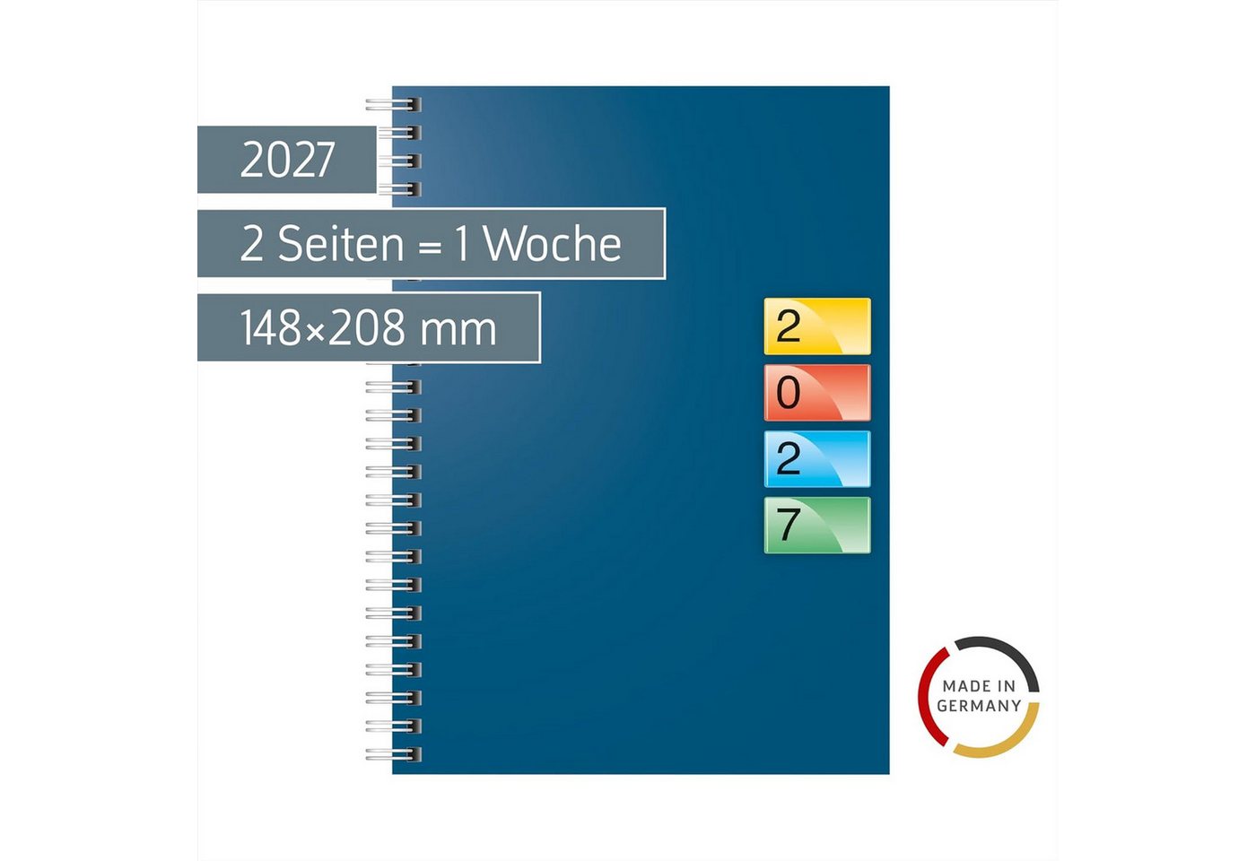 BRUNNEN Buchkalender BRUNNEN Buchkalender DATAline Mod. 796 40 2027, A5, Karton, blau – Bild 2 von 3