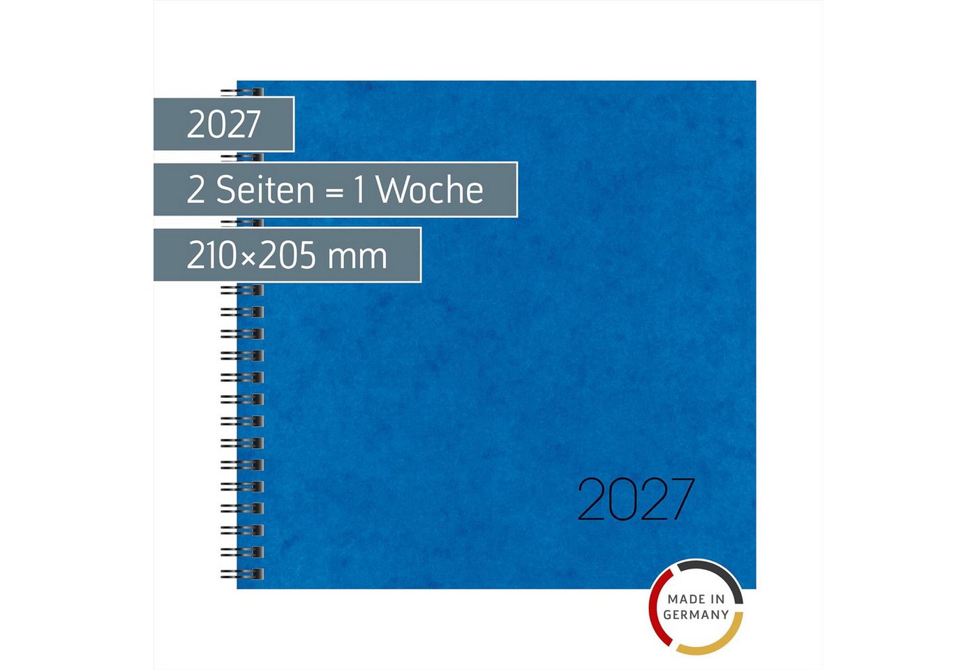 BRUNNEN Buchkalender BRUNNEN Buchkalender Mod. 766 2027, 210×205 mm, Karton, blau – Bild 2 von 3