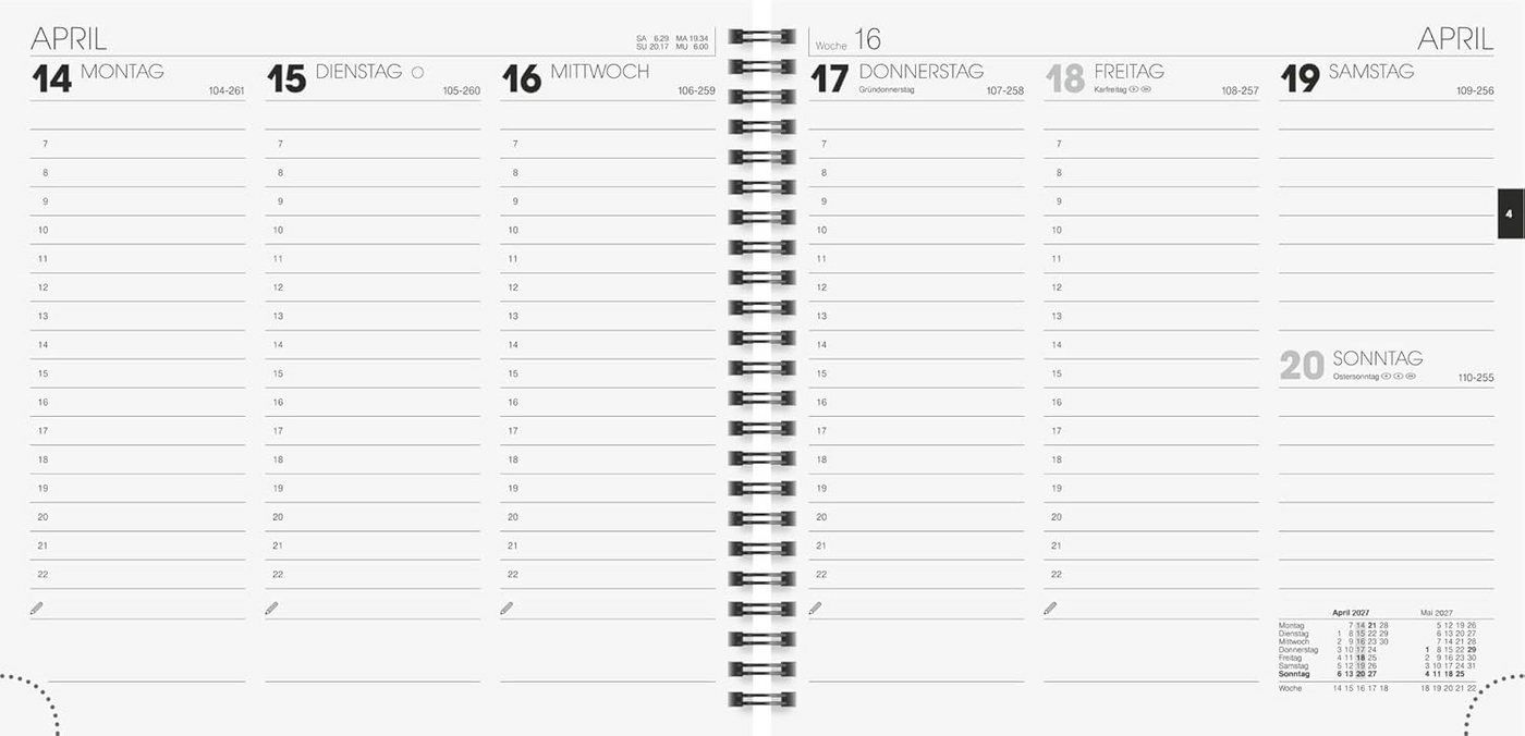 BRUNNEN Buchkalender BRUNNEN Buchkalender Mod. 766 2027, 210×205 mm, Karton, blau – Bild 3 von 3
