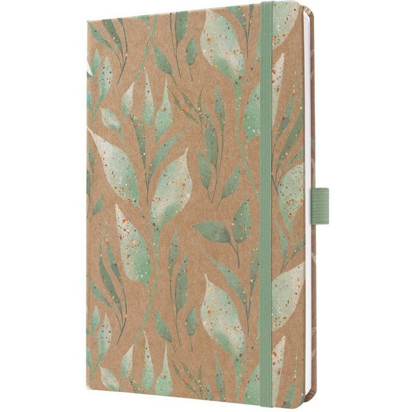 Sigel Buchkalender SIGEL 7J803 Wochenkalender Jolie 2027, ca. A5, Sparkle Leaves, Hardcov