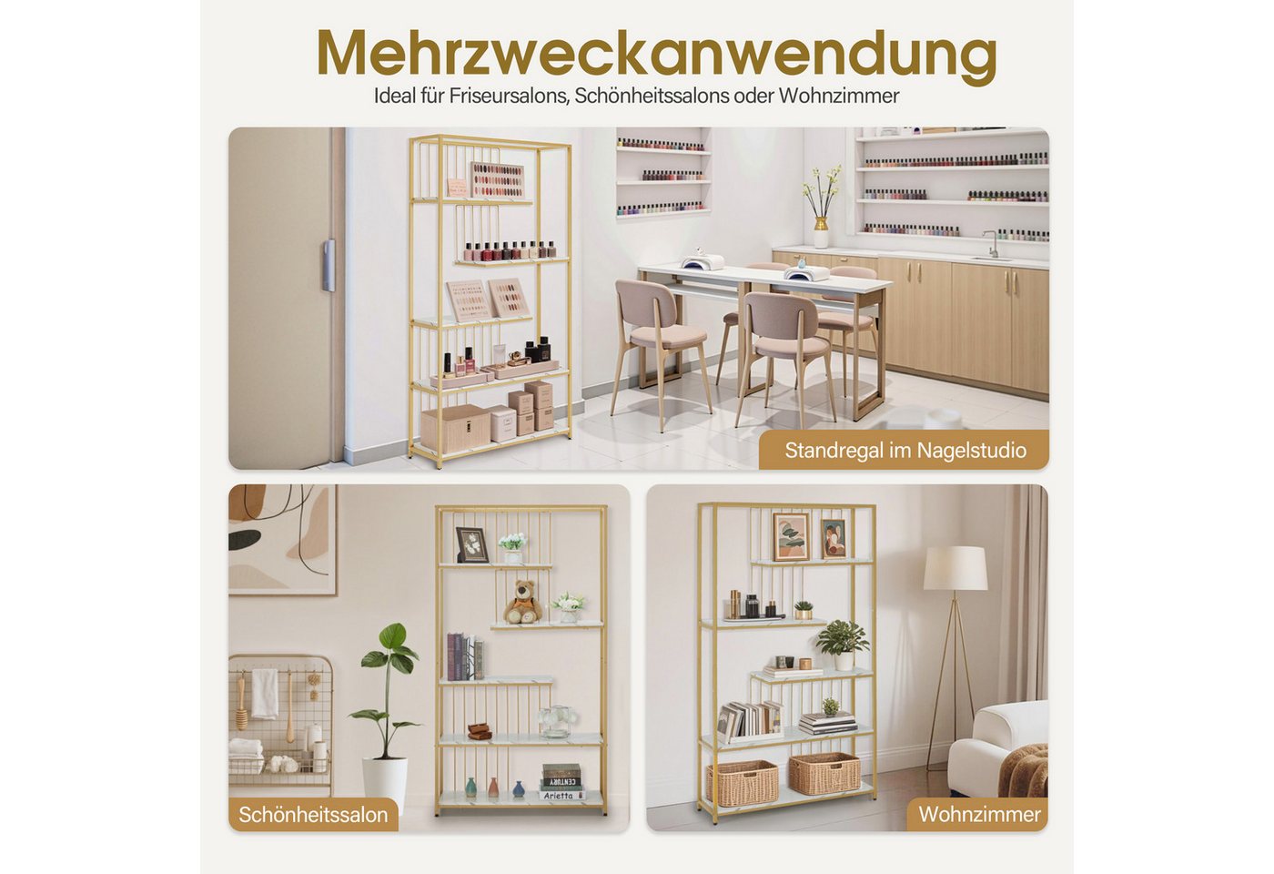 Barberpub Bücherregal BarberPub Bücherregal, Standregal mit 5 Ebenen, Büroregal, 5177 – Bild 5 von 5