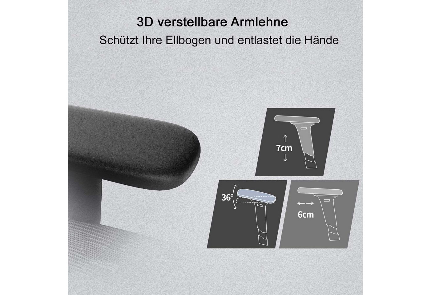 SIHOO Bürostuhl SIHOO-J87, Rückenlehne in Höhe und horizontal verstellbar – Bild 5 von 5