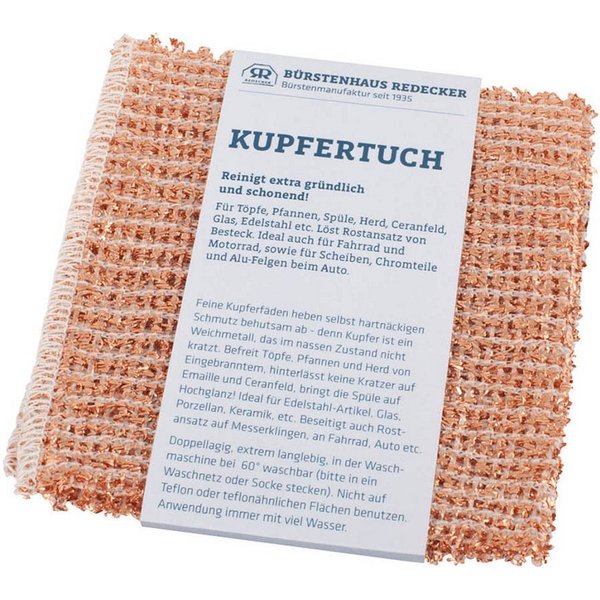 Bürstenhaus Redecker Kupfer - Reinigungstuch 2er Set Reinigungstuch (2-tlg)