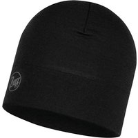 BUFF Herren MIDWEIGHT MERINO WOOL Mütze SOLID BLACK, Größe ONE SIZE in Schwarz