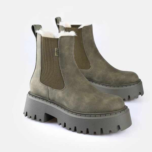 Buffalo ASPEN Chelseaboots Stiefelette, Plateauboots mit Profilsohle und Warmfutter