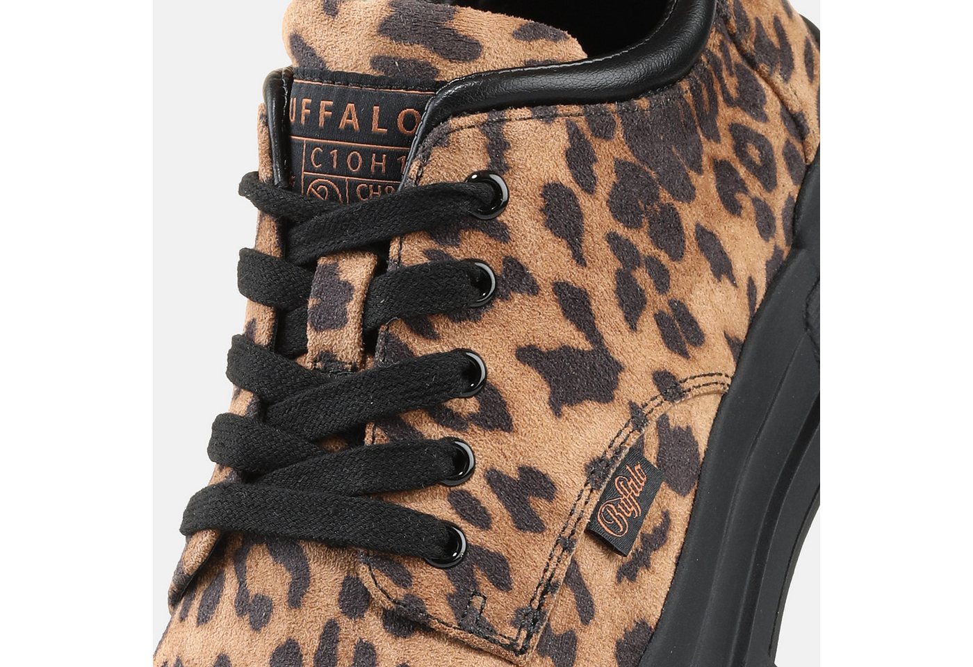 Buffalo ASPHA CLS Schnürschuh Plateauschuh, Halbschuh in trendiger Leo-Optik, mit Profilsohle – Bild 5 von 5