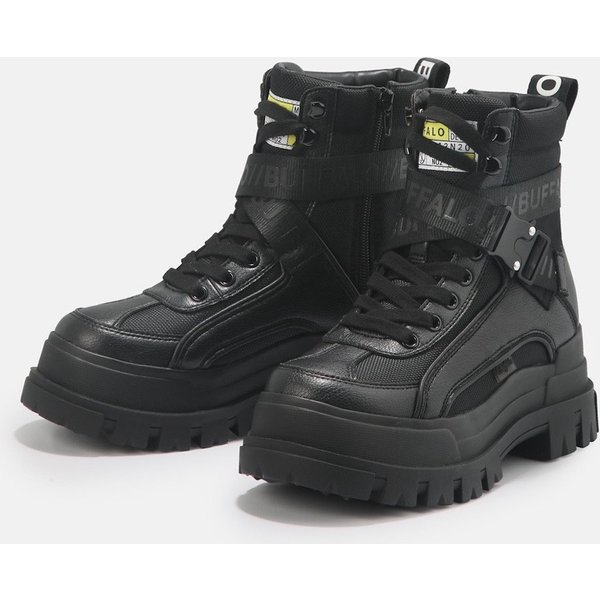 Buffalo Aspha Com1 Vegan Winterboots Schnürstiefelette, Plateauboots mit Innen-Reißverschluss