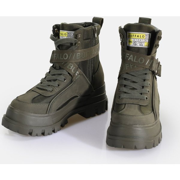 Buffalo Aspha Com1 Vegan Winterboots Schnürstiefelette, Plateauboots mit Innen-Reißverschluss
