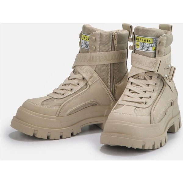 Buffalo Aspha Com1 Vegan Winterboots Schnürstiefelette, Plateauboots mit Innen-Reißverschluss