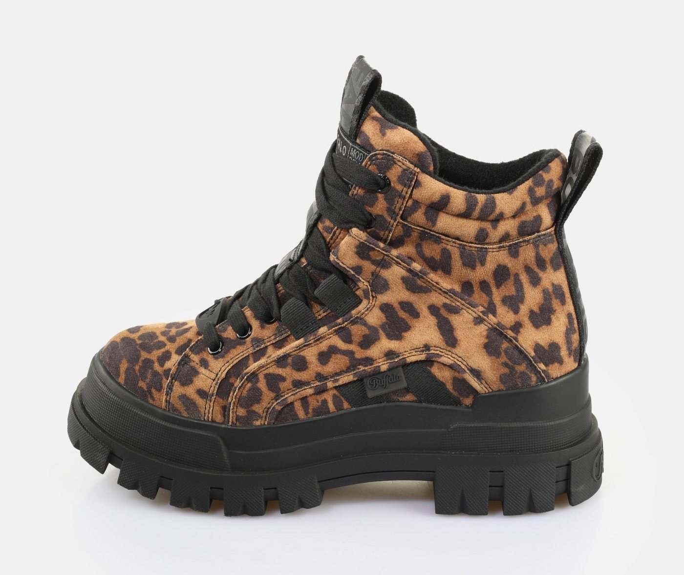 Buffalo ASPHA NC MID Schnürboots Trendboots, Stiefelette, Plateauboots im Leo-Look – Bild 4 von 5