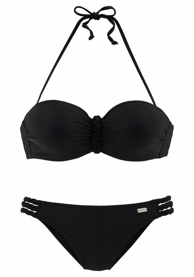 Buffalo Bügel-Bandeau-Bikini trendiger Look, mit abnehmbaren Trägern, mit geflochtenen Details – Bild 2 von 5