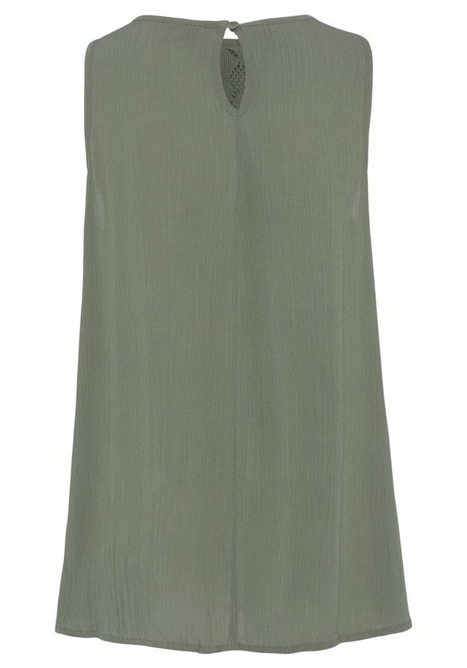 Buffalo Crepebluse mit Spitzeneinsatz im Boho-Stil leichtes Blusentop, luftige gekreppte Viskose, locker figurumspielend – Bild 4 von 5