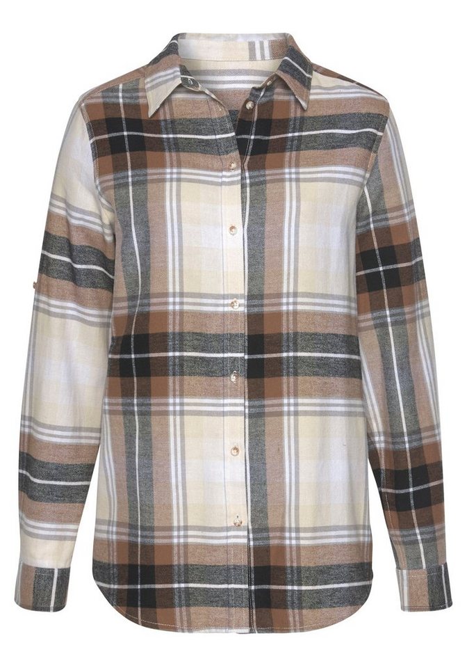 Buffalo Hemdbluse aus weichem Flanell mit Karomuster lässiges Karohemd, Karobluse aus Baumwolle, Westernbluse, Flanellhemd – Bild 2 von 5