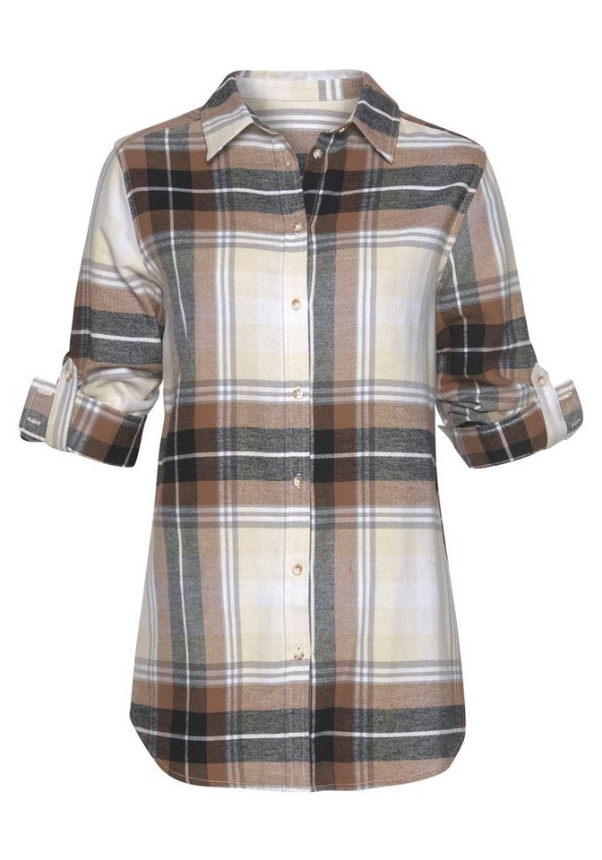 Buffalo Hemdbluse aus weichem Flanell mit Karomuster lässiges Karohemd, Karobluse aus Baumwolle, Westernbluse, Flanellhemd – Bild 5 von 5