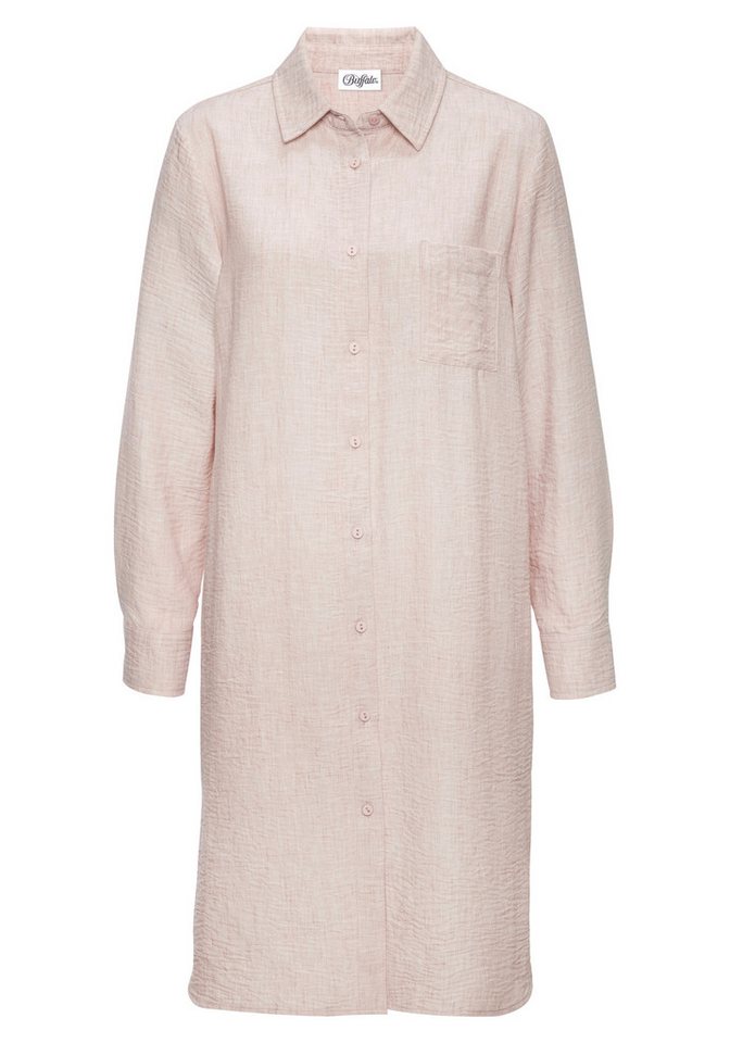 Buffalo Longbluse aus strukturierter Webware mit Melange-Optik luftiges Strandkleid, Sommerkleid aus sommerlich leichter Qualität – Bild 2 von 5