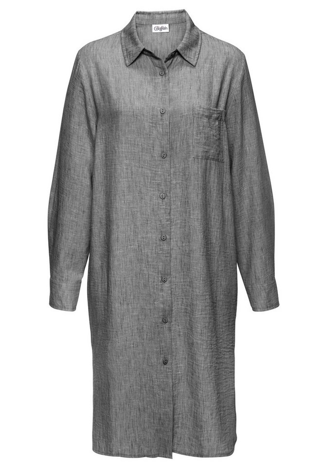 Buffalo Longbluse aus strukturierter Webware mit Melange-Optik luftiges Strandkleid, Sommerkleid aus sommerlich leichter Qualität – Bild 2 von 5