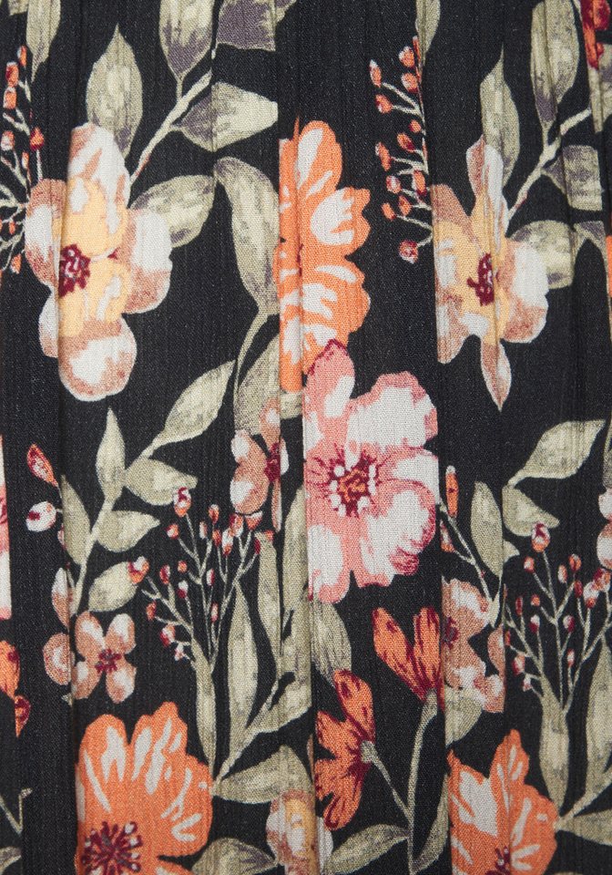 Buffalo Maxikleid mit Blumenmuster und Spitzeneinsätzen leichtes Sommerkleid aus gekreppter Viskose, Strandkleid, Blumenkleid – Bild 5 von 5