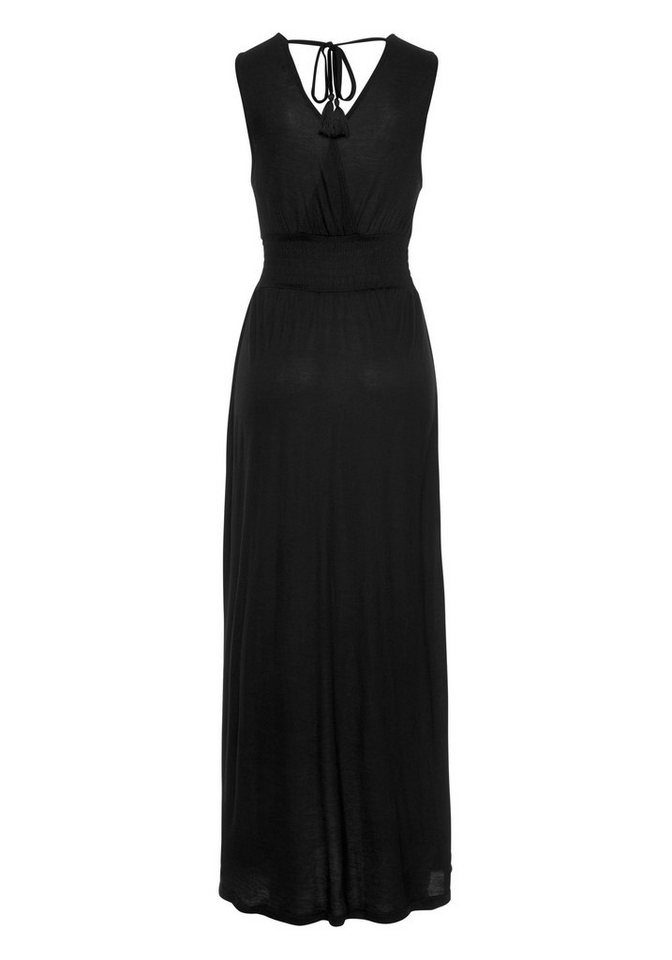 Buffalo Maxikleid mit Druck am Vorderteil und Bindeband hinten langes Sommerkleid, Jerseykleid, Boho-Kleid, casual-chic – Bild 4 von 5
