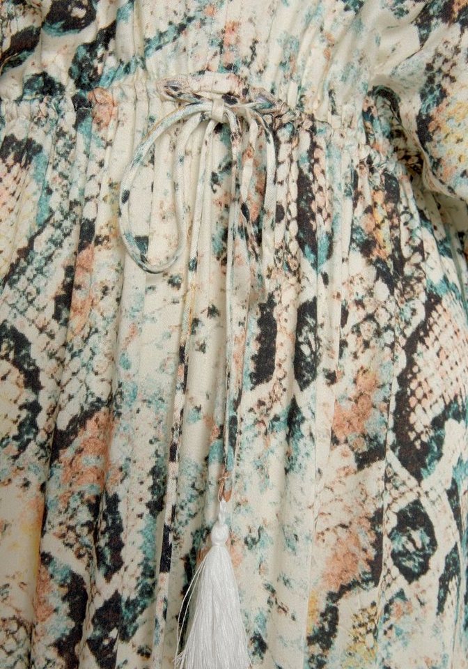 Buffalo Maxikleid mit Schlangenmuster, aus leichter Webware, Boho-Kleid Luftiges Sommerkleid, Tunikakleid, Druckkleid, Festival, casual-chic – Bild 5 von 5