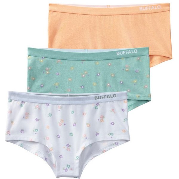 Buffalo Panty (Packung, 3-St) Uni und Blümchen-Print in einer Packung