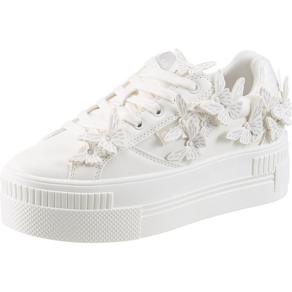 Buffalo Plateausneaker Freizeitschuh, Halbschuh, Schnürschuh mit Schmetterlings-Verzierung