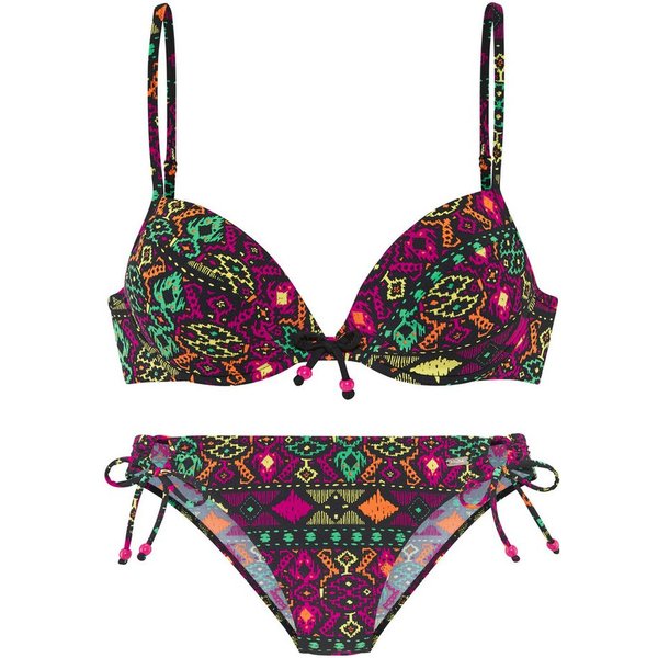 Buffalo Push-Up-Bikini farbenfroher Ethnodruck