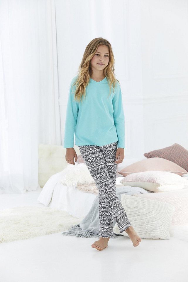 Buffalo Pyjama (2 tlg., 1 Set) langer Schlafanzug, Hose mit Allover-Print, aus Baumwolle – Bild 5 von 5