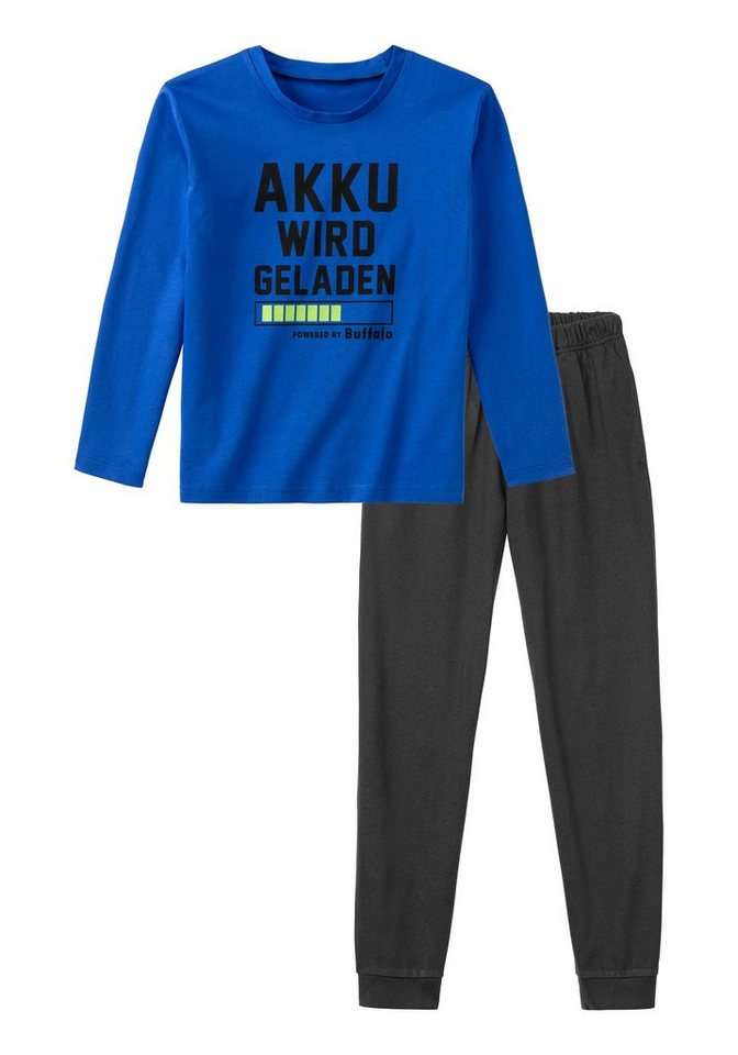 Buffalo Pyjama (2 tlg., 1 Set) langer Schlafanzug, mit Druck, aus Baumwolle – Bild 2 von 5