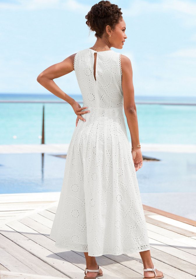 Buffalo Spitzenkleid in Maxilänge mit modischer Lochstickerei elegantes Sommerkleid, Maxikleid mit Stickerei, A-Linie, festlich – Bild 3 von 5