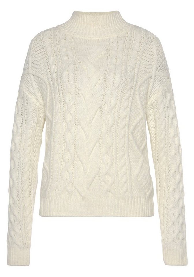 Buffalo Stehkragenpullover mit modischem Zopfmuster kuscheliger Strickpullover, gemütlicher Winterpullover, warm, Basic – Bild 2 von 5