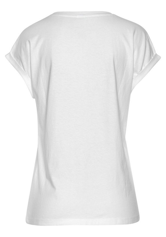 Buffalo T-Shirt mit Print, Kurzarmshirt aus Baumwolle, lockere Passform – Bild 4 von 5