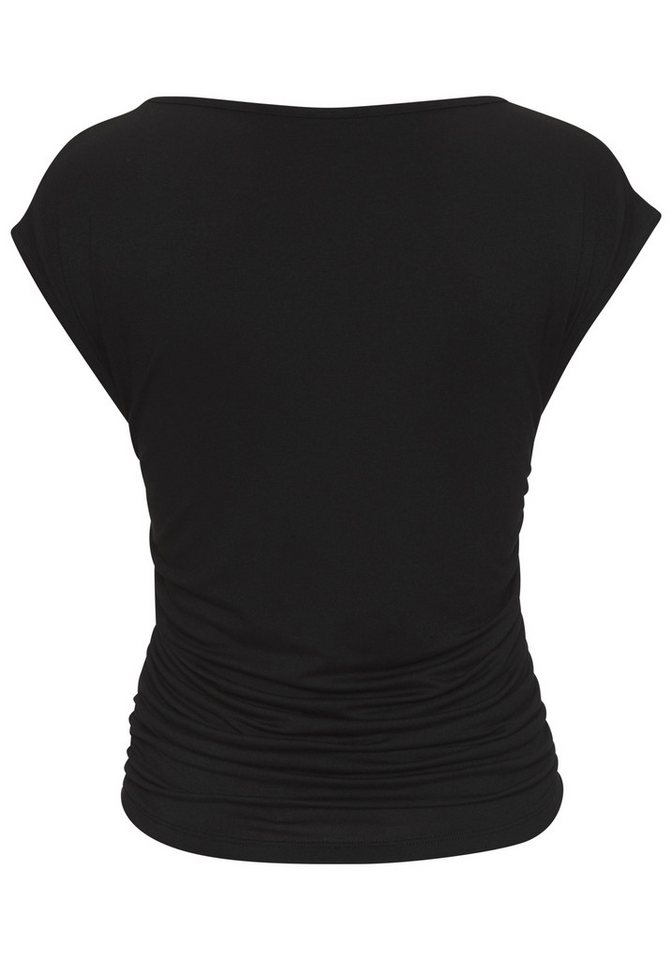 Buffalo Kurzarmshirt mit seitlicher Raffung, Jerseyshirt, Basic – Bild 4 von 5