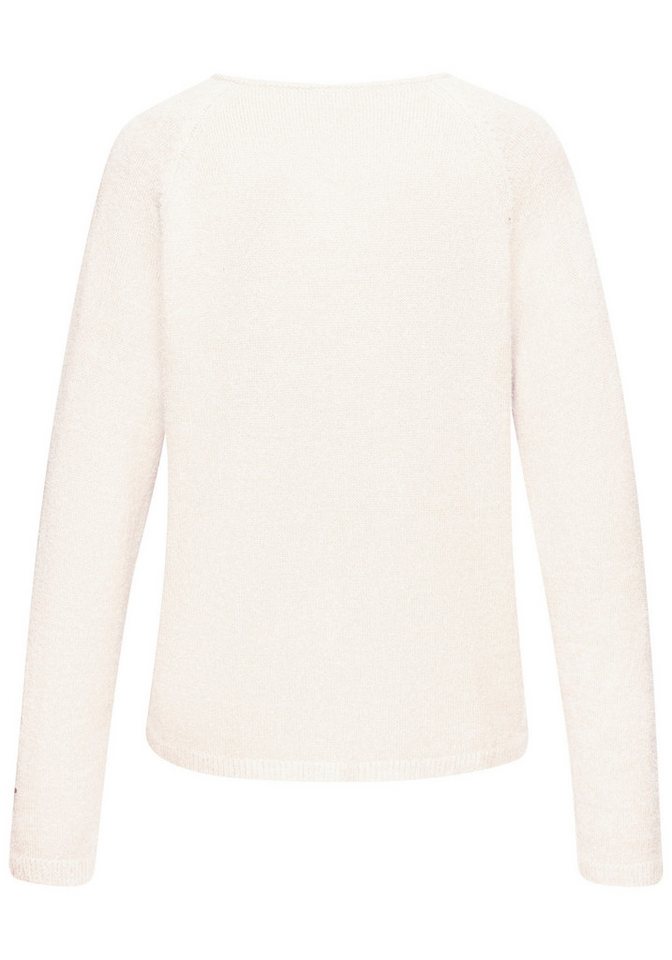 Buffalo V-Ausschnitt-Pullover aus flauschiger Strickqualität mit weichem Griff mit modischer Melange-Optik, softer Strickpullover für den Übergang – Bild 3 von 5