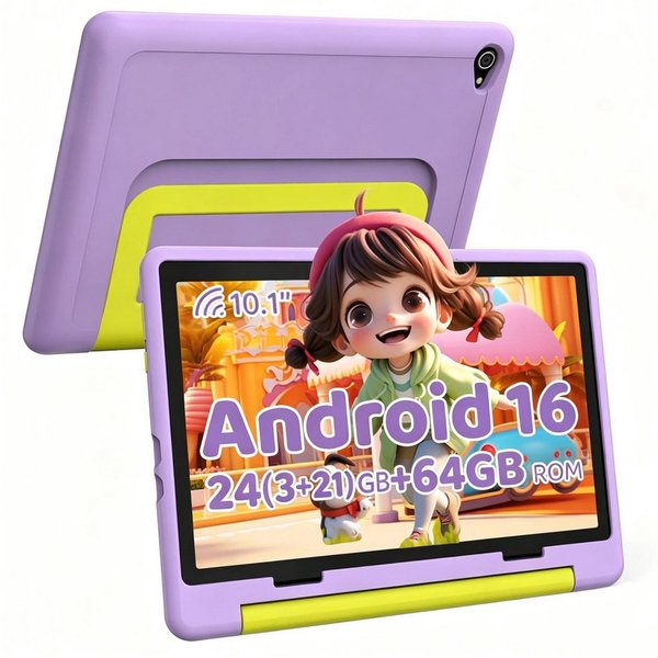 BUFO 10'' Android 64GB 1280x800 HD IPS WiFi 6 Lern Kinder Tablet (10", 64 GB, Android 16, 5G WiFi, Kids Bumper Blau, Elterliche Kontrolle, Anti-Blaulicht)