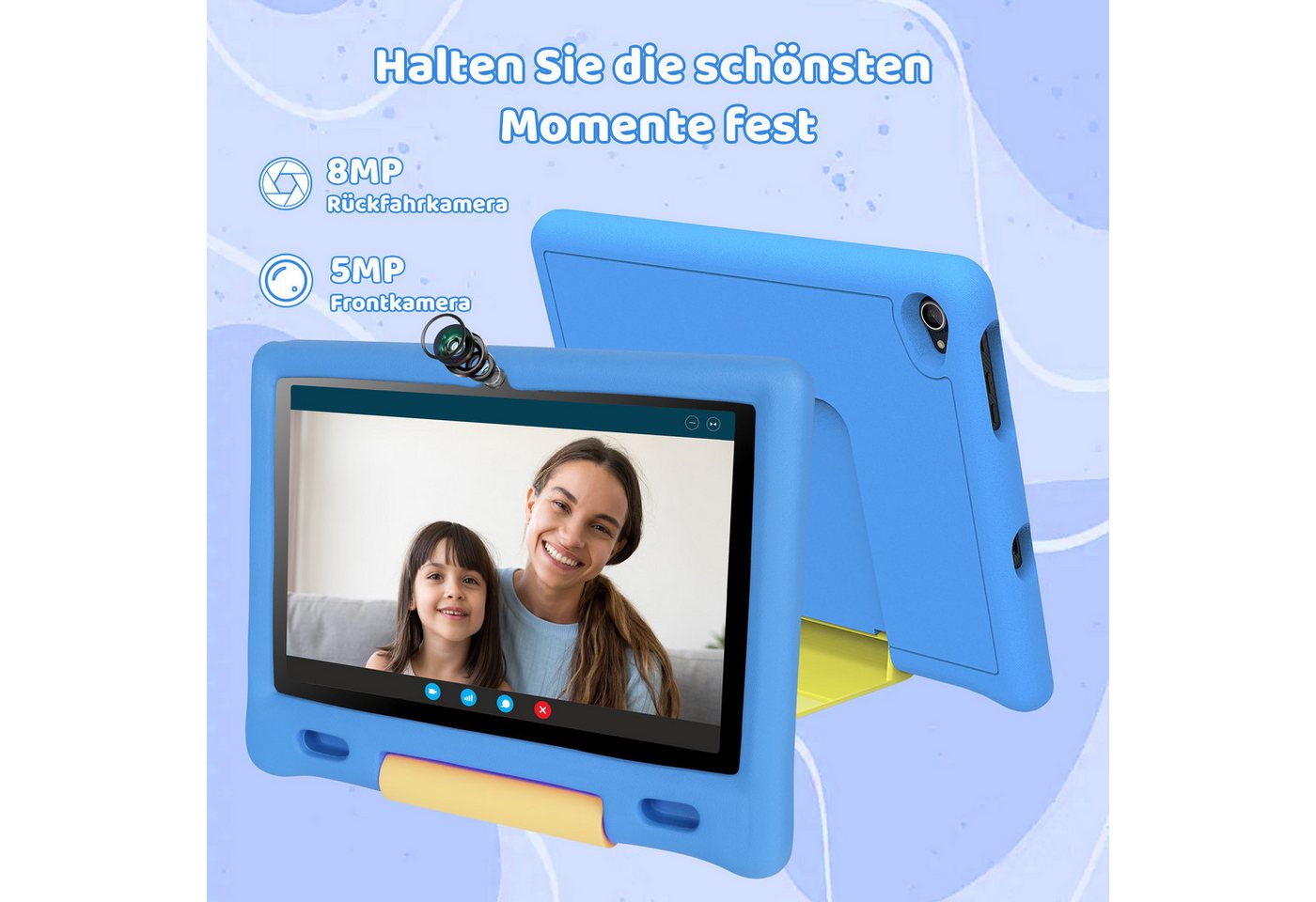 BUFO 10 Zoll 3GB RAM, 128GB, 1280x800 HD Display, Wi-FI 6, 5000mAh, Kinder Tablet (10", 128 GB, Android 15, 5G WiFi, Android 15 Kinder-Tablet mit Elternkontroll – Bild 5 von 5