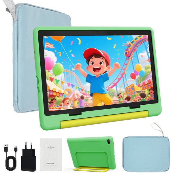 BUFO Android 16 10-Zoll, 24(3+21) GB RAM + 64 GB ROM (TF Expand 1TB) Kinder Tablet (10", 64 GB, Android 16, WiFi 6, Android 16, HD IPS 1280x800, 6000mAh, für Sp