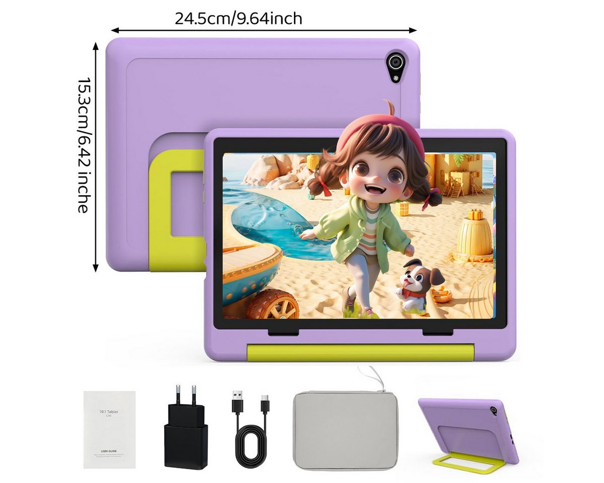 BUFO Kinder Lern-Tablet mit Elternkontrolle 10'' Android 16, 64GB Tablet (10", 64 GB, Android 16, Kids Bumper blau) – Bild 2 von 5