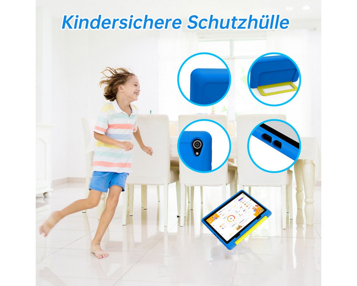 BUFO Kinder Lern-Tablet mit Elternkontrolle 10'' Android 16, 64GB Tablet (10", 64 GB, Android 16, Kids Bumper blau) – Bild 5 von 5