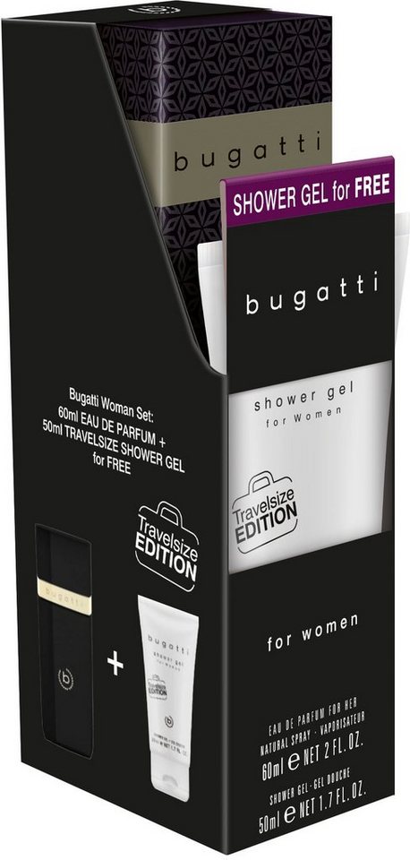 bugatti Duft-Set ELEGANZA INTENSA, 2-tlg., Travelsize Edition: EDP 60 ml + (gratis) Duschgel 50 ml – Bild 3 von 4