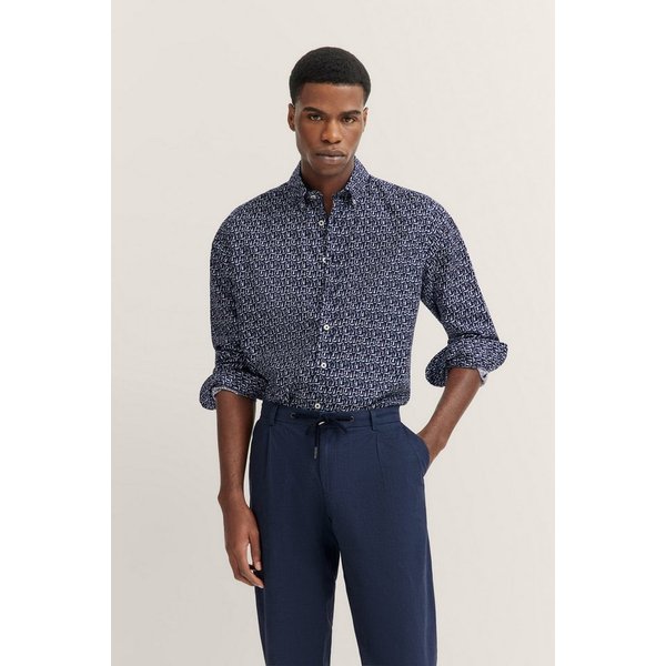 bugatti Langarmhemd mit Button-Down-Kragen