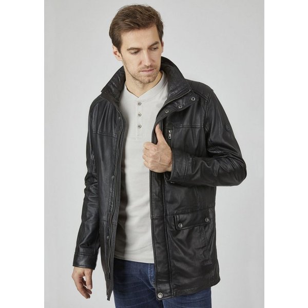 bugatti Lederjacke BUANTONIO (1-St) mit Steppungen und Ziernähten